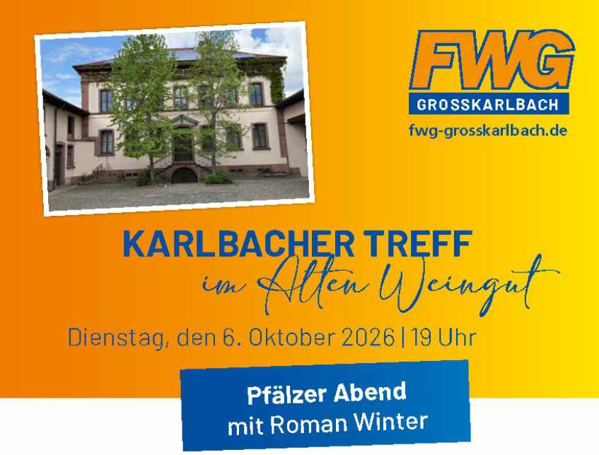 FWG Pfälzer Abend am 6.10.2026 in Großkarlbach